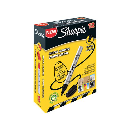 SHARPIE PRO PERMANENT MARKER BULLET TIP BLACK (PACK OF 12) S0945720