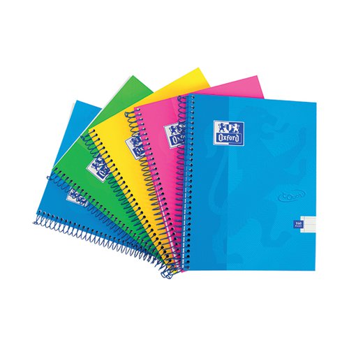 OXFORD TOUCH WIREBOUND HARDBACK NOTEBOOK A5 ASSORTED (5 PACK) 400110083