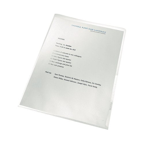 LEITZ RECYCLED CUT FLUSH FOLDERS A4 CLEAR (PACK OF 100) 40011003