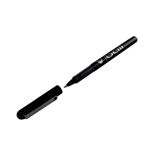 PILOT V-BALL ROLLERBALL PEN NEEDLE FINE BLACK (12 PACK) BLVB5-01