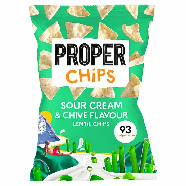 PROPERCHIPS SOUR CREAM & CHIVE LENTIL CHIPS (20g) x 24