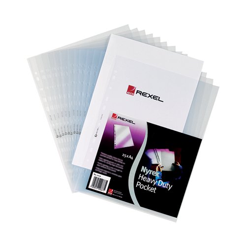 REXEL NYREX PREMIUM POCKET A4 TOP LEFT OPENING EMBOSSED (PACK OF 25) 11031