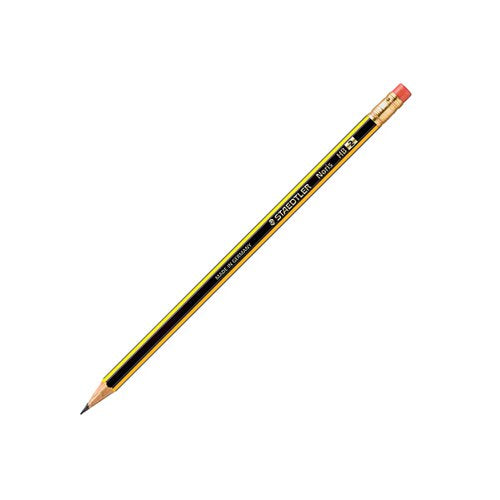 STAEDTLER NORIS 122 RUBBER TIPPED HB PENCIL (12 PACK) 122-HBRT