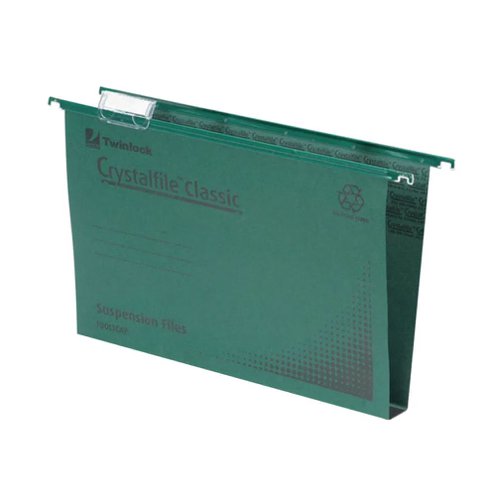 REXEL CRYSTALFILE CLASSIC SUSPENSION FILE 30MM GREEN (PACK OF 50) 78041