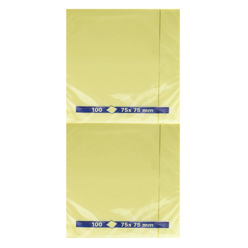 YELLOW REPOSITIONABLE QUICK NOTES PAD 75X75MM (PACK OF 12) WX10502